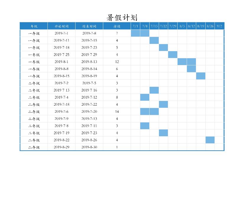 甘特图051-excel模板