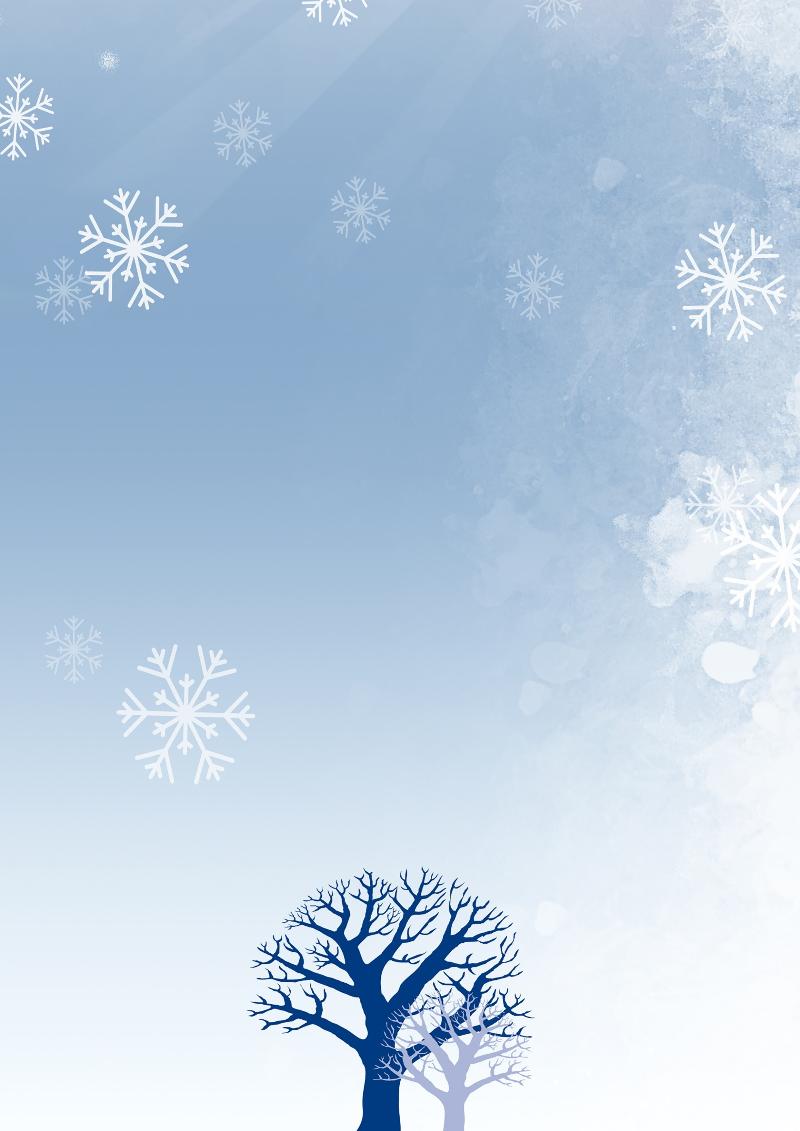 唯美冬天雪景信纸名片模板-22